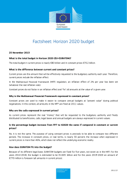 Factsheet: Horizon 2020 budget