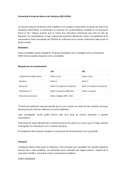 Novetats sobre els ajuts a grups de recerca