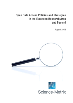Open Data Access Policies and Strategies in the European Research Area and Beyond