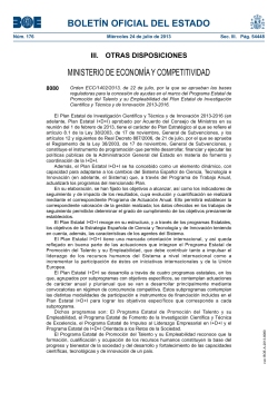 Publicaci de les Bases Reguladores dels ajuts de personal i mobilitat del MINECO