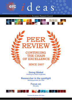 IDEAS - ERC Newsletter Issue 2/2013 (June)
