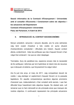 Compareixen a del conseller davant la Comissi d'Ensenyament i Universitats del Parlament de Catalunya (4 d'abril de 2013)