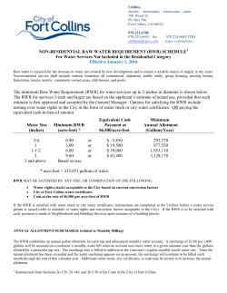 Non-Residential Raw Water Requirements
