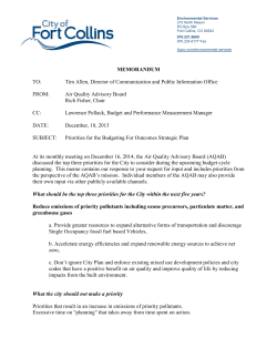 Priorities for Budgeting For Outcomes Strategic Plan