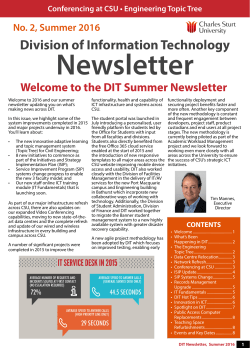 Read the latest DIT newsletter