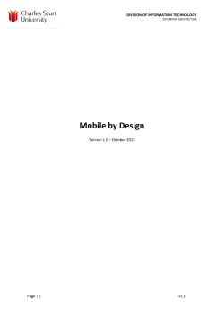 Mobile by Design document