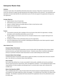 Master Data Overview