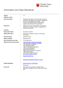 Information and Data Standards