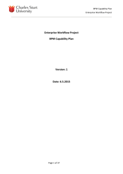 Business Process Management (BPM) Capability Plan