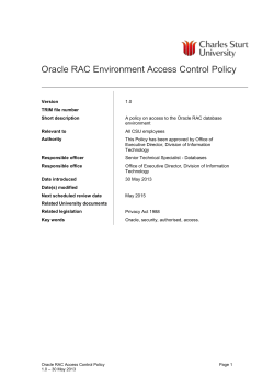 Oracle RAC Environment Access Control Policy