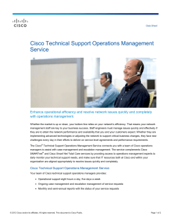 Fiche technique sur le service Cisco Technical Support Operation Management