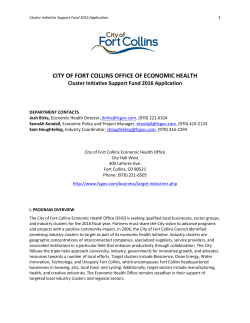 Cluster Initiative Support Fund 2016 Application