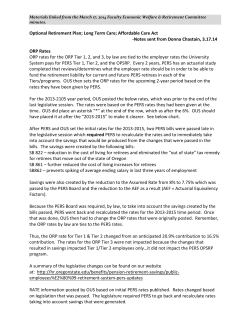 Optional Retirement Plan Rates