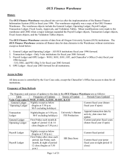 FIS Warehouse Documentation