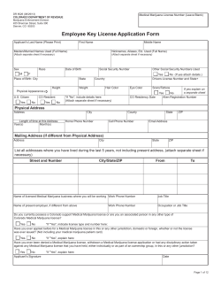 Key Employee License Application Form (DR 8526), pages 1-6 only plus Oath