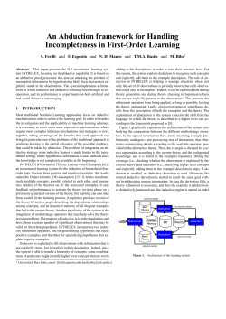 INTHELEX system presentation: An abduction framework for handling incompleteness in first-order learning