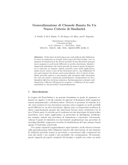 Generalizzazione di Clausole Basata Su Un Nuovo Criterio di Similarita'