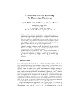 Generalization-based Similarity for Conceptual Clustering