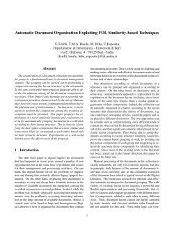 Automatic Document Organization Exploiting FOL Similarity-based Techniques