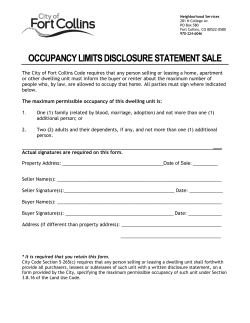 Occupancy Disclosure Form for Property (PDF)