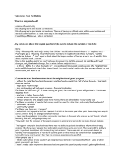 Table notes from facilitators