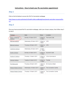 Flu Vaccination Booking Instructions