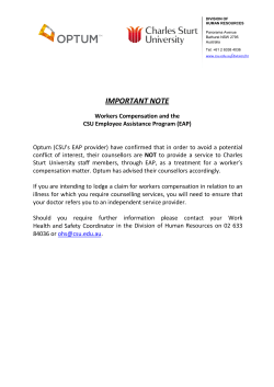 Employee Assistance Program (EAP) and Workers Compensation