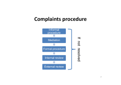 Complaints procedure flow chart