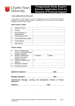 Postgraduate Study Support Scheme for Professional/General Staff - Application for Renewal of Financial Support (PG2)