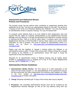 Assessment and Abatement Review Policies and Procedures