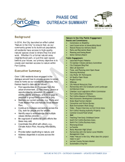 Public Outreach Summary