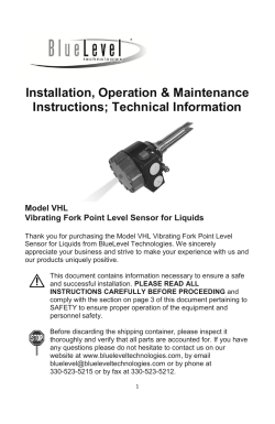 Model VHL Technical Information Installation, Operation and Maintenance Instructions