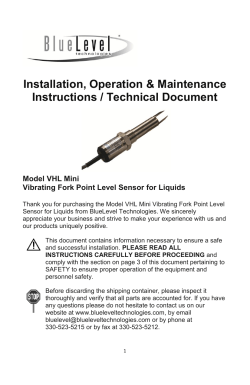 Model VHL Mini Technical Information, Installation, Operation and Maintenance Instructions