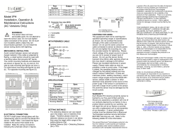 Model IPH AC Instructions
