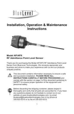 Model AP/APX Installation, Operation Maintenance Instructions