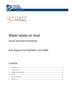 Sustain Campaign for Water Labelling