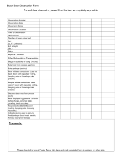 Bear Observation Form