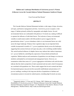 Habitat and Landscape Distribution of Calochortus greenei S. Watson (Liliaceae) across the Cascade-Siskiyou National Monument 646 KB