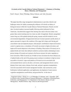 Livestock on the Cascade-Siskiyou National Monument: A Summary of Stocking Rates, Utilization and Management 603 KB