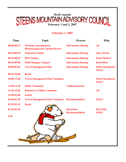 February 1-2, 2007 Draft Meeting Agenda