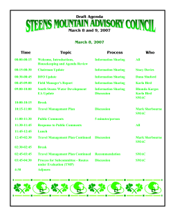 March 8-9, 2007 Draft Meeting Agenda