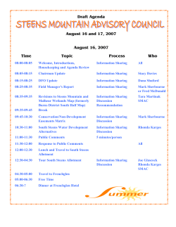 August 16-17, 2007 Draft Meeting Agenda