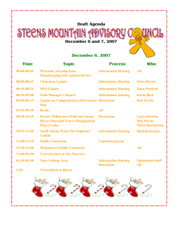 December 6-7, 2007 Draft Meeting Agenda