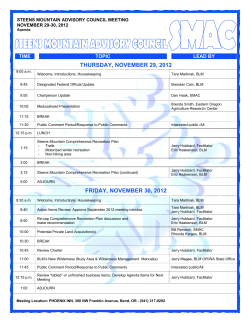 November 29-30, 2012 Draft Meeting Agenda