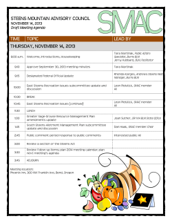 November 14, 2013 Draft Meeting Agenda