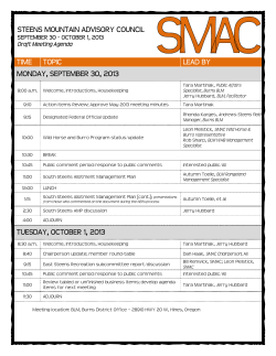 September 30-October 1, 2013 Draft Meeting Agenda