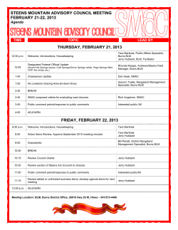 February 21-22, 2013 Draft Meeting Agenda