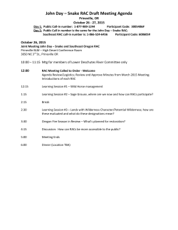 October 2015 Draft Meeting Agenda