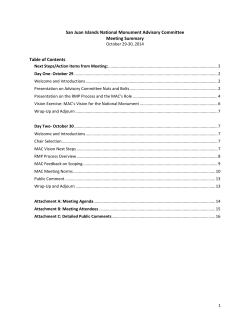 Minutes from October 2014 MAC Meeting