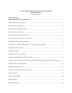 Minutes from January 2015 MAC Meeting